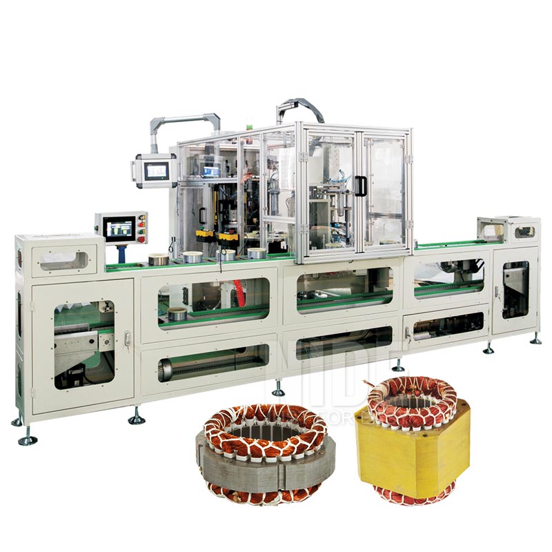 Automatic induction motor stator lacing machine production line